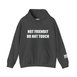 Not Friendly Fleece Hoodie - Cozy, Genderless, Crew Gift