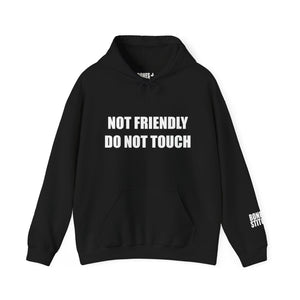 Not Friendly Fleece Hoodie - Cozy, Genderless, Crew Gift