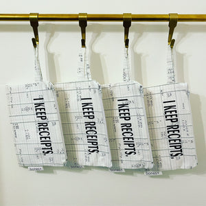I Keep Receipts Zipper Pouch/Receipt Bag