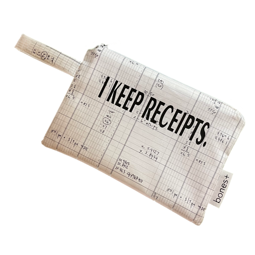 I Keep Receipts Zipper Pouch/Receipt Bag