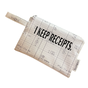I Keep Receipts Zipper Pouch/Receipt Bag